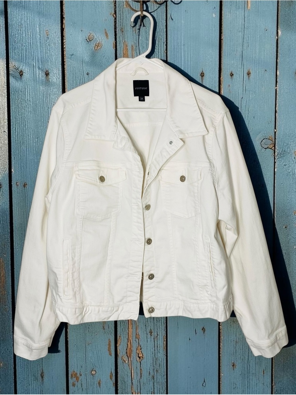 JUST USA Classic White Jean Jacket